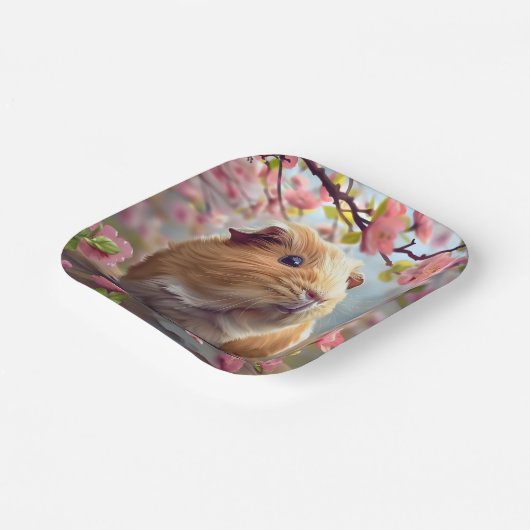 Guinea Schweinefieber mitten im Frühling blüht Pappteller (Gewinkelt)