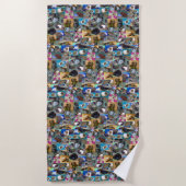 Guinea Schweinefilet Collage, Strandhandtuch (Vorderseite)