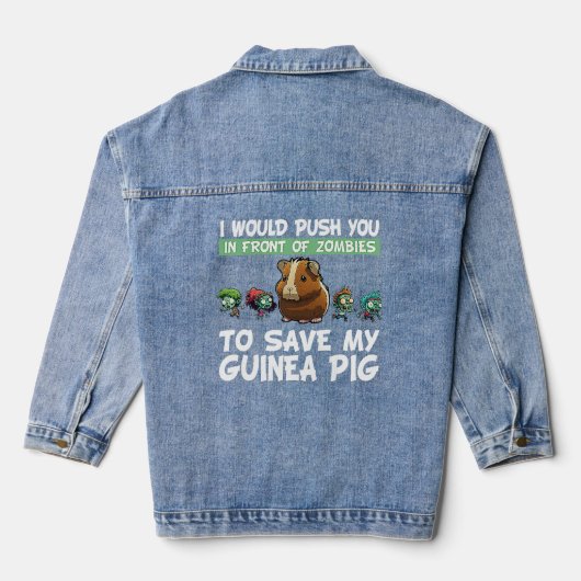 Guinea Schweinefleisch Mama Vater Funny Piggy Love Jeansjacke (Rückseite)