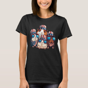 Guinea Schweinefleisch Mama Vater Schweine 4. Juli T-Shirt
