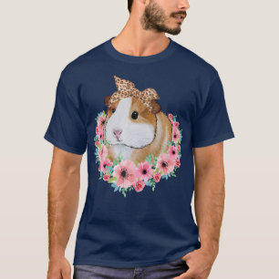 Guinea Schweinefleisch mit Leopard Blume Guinea Sc T-Shirt