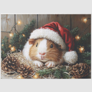 Guinea Schweinefleisch mit Weihnachtsmannmütze Dec Seidenpapier