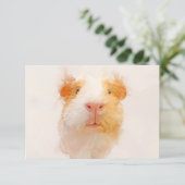 Guinea Schweinefleisch Portrait 001 Dankeskarte (Stehend Vorderseite)