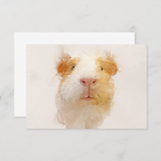 Guinea Schweinefleisch Portrait 001 Dankeskarte (Vorne/Hinten)