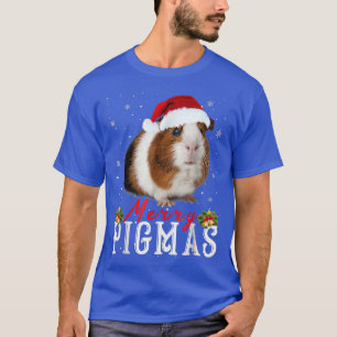 Guinea Schweinefleisch Weihnachtsmannmütze Schneef T-Shirt