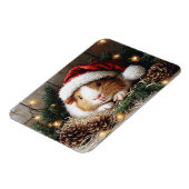 Guinea Schweinefleisch Weihnachtsmannmütze tragen Magnet (Linke Seite)