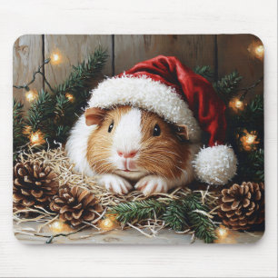 Guinea Schweinefleisch Weihnachtsmannmütze tragen Mousepad