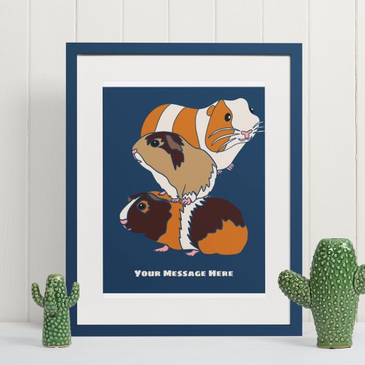 Guinea Schweinekollage Personalisiert Poster