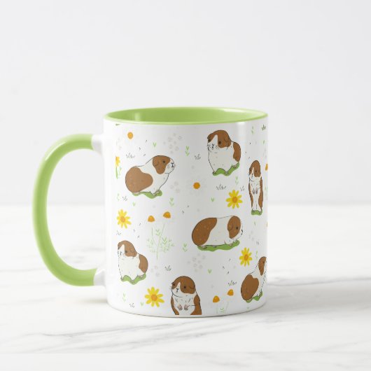 Guinea Schweinemuster mit Blume Tasse (Links)