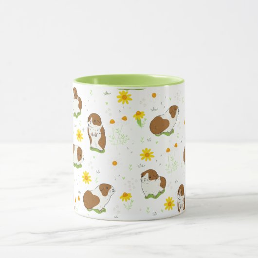 Guinea Schweinemuster mit Blume Tasse (Zentrum)