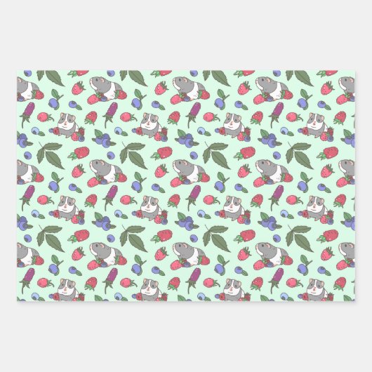 Guinea Schweinepest Set von drei Geschenkpapier Set (Vorderseite)