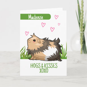 Guinea Schweinerhähne und Kisses personalisierte V Feiertagskarte
