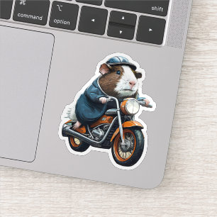 Guinea Schwung auf Orange Retro Motorrad, Straßenf Aufkleber