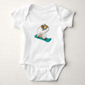Guinea Snowboarder Snowboard Baby Strampler (Vorderseite)