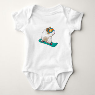 Guinea Snowboarder Snowboard Baby Strampler