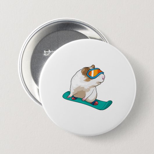 Guinea Snowboarder Snowboard Button (Vorne & Hinten)