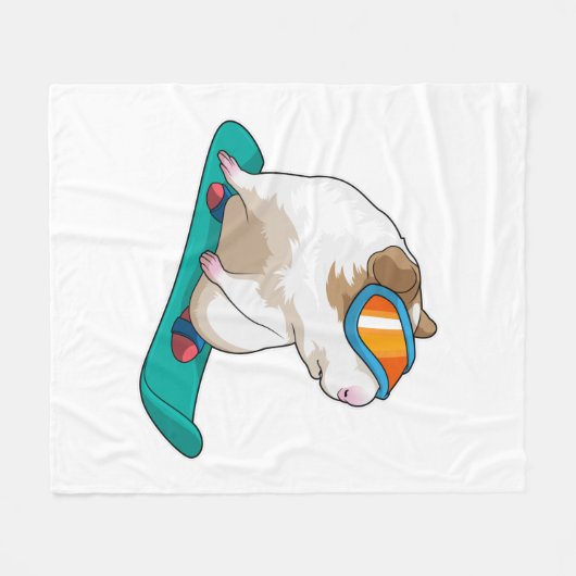 Guinea Snowboarder Snowboard Fleecedecke (Vorderseite (Horizontal))