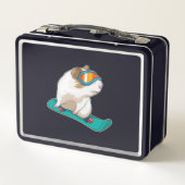 Guinea Snowboarder Snowboard Metall Brotdose (Rückseite)