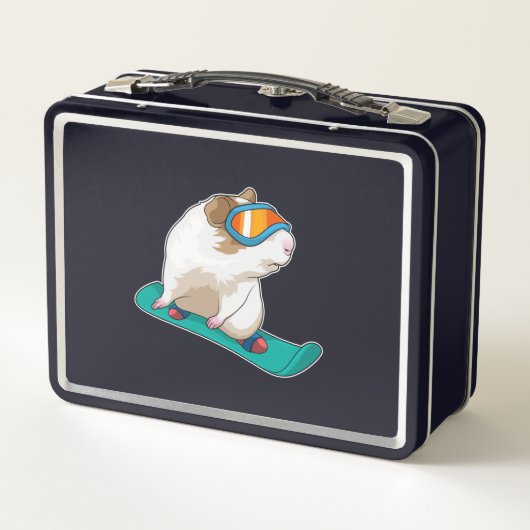 Guinea Snowboarder Snowboard Metall Brotdose (Rückseite)