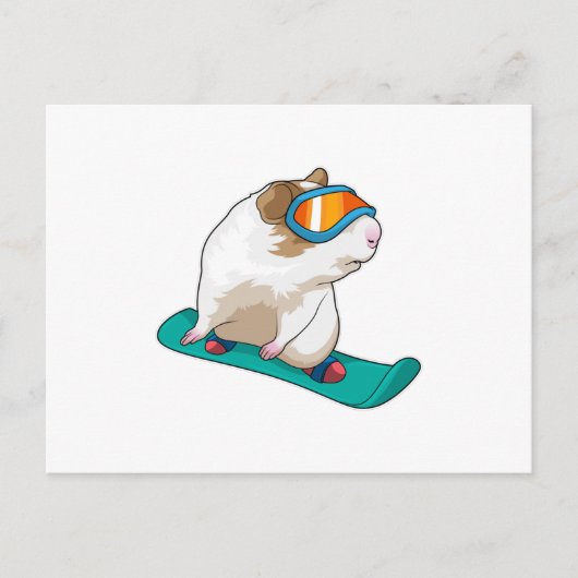 Guinea Snowboarder Snowboard Postkarte (Vorderseite)
