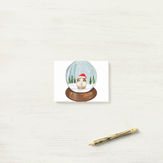 Guinea Snowglobe xmas pjmas jpg outfit christmas.p Post-it Klebezettel (Auf Schreibtisch)