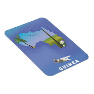 Guinea Südafrika Skiposter Druck. Magnet