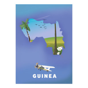 Guinea Südafrika Skiposter drucken. Fotodruck