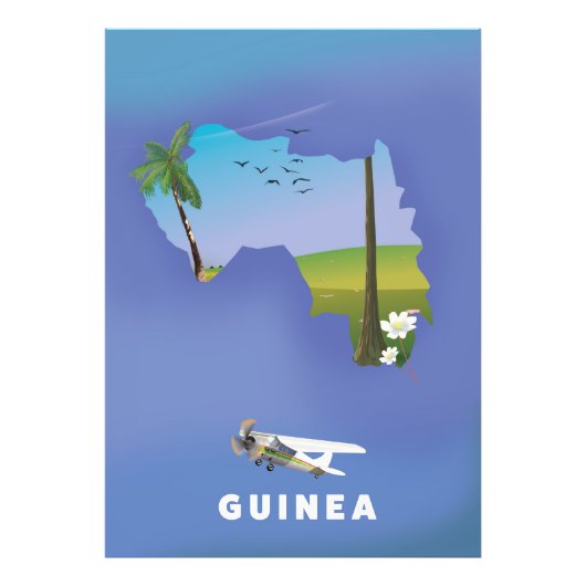 Guinea Südafrika Skiposter drucken. Fotodruck (Vorne)