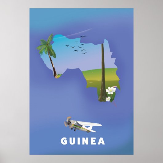 Guinea Südafrika Skiposter drucken. Poster (Vorne)