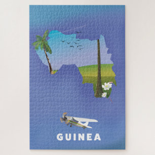 Guinea Südafrika Skiposter drucken. Puzzle
