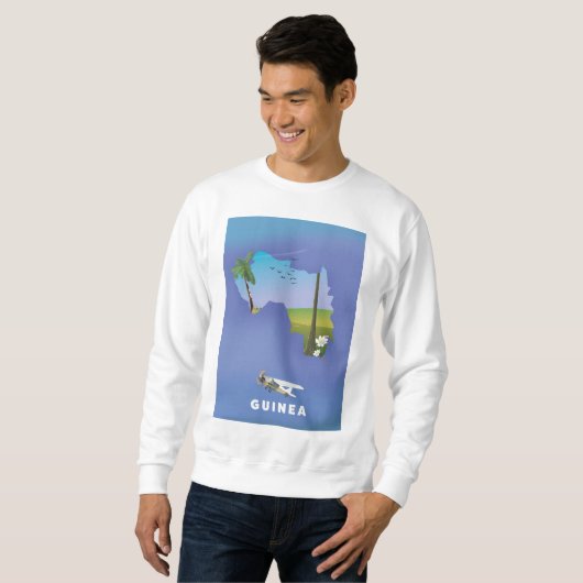 Guinea Südafrika Skiposter drucken. Sweatshirt (Vorne ganz)