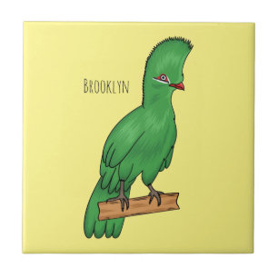 Guinea Turaco Vogel Cartoon Illustration Fliese