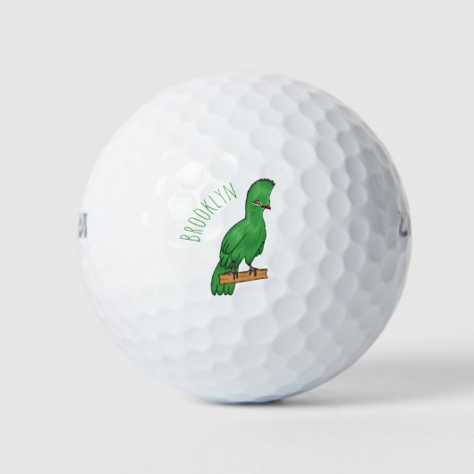 Guinea Turaco Vogel Cartoon Illustration Golfball (Vorderseite)