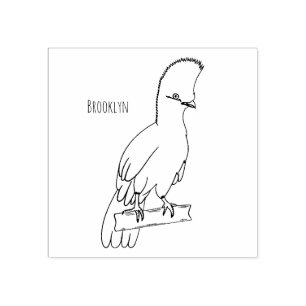 Guinea Turaco Vogel Cartoon Illustration Gummistempel