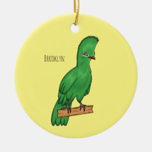 Guinea Turaco Vogel Cartoon Illustration Keramik Ornament