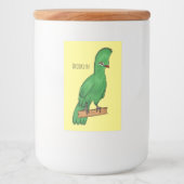 Guinea Turaco Vogel Cartoon Illustration Lebensmitteletikett (Vorderseite)