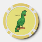Guinea Turaco Vogel Cartoon Illustration Pokerchips (Rückseite)