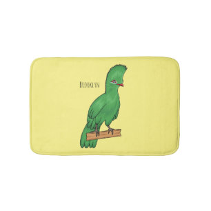 Guinea-Turako-Vogel Cartoon-Illustration Badematte