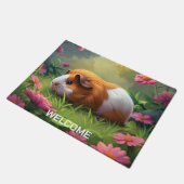 Guinea unter den rosa Blume Fußmatte (Schrägansicht)