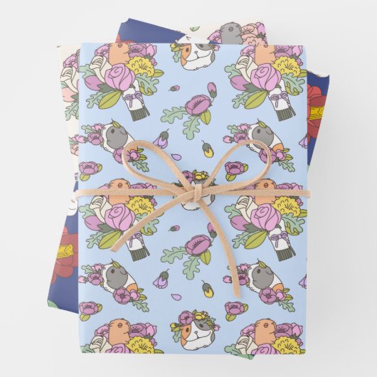 Guinea von Schweinen und Blume Geschenkpapier Set (Beispiel)