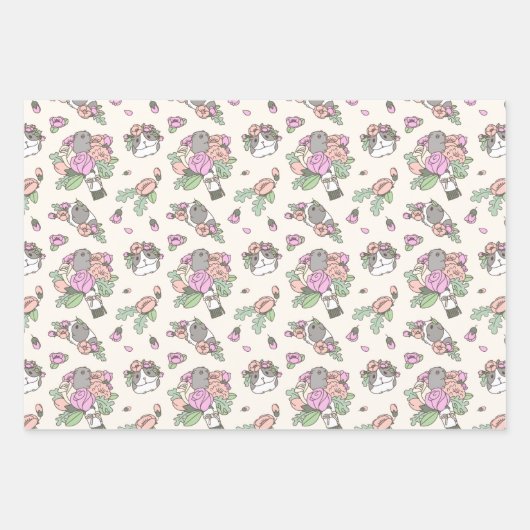 Guinea von Schweinen und Blume Geschenkpapier Set (Vorderseite 3)