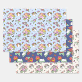 Guinea von Schweinen und Blume Geschenkpapier Set