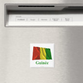 Guinea Waving Flag mit Name in Französisch Magnet (In Situ (Geschirrspüler))