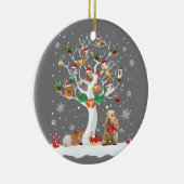 Guinea Weihnachten auf Winterbaumziege Lover Paj Keramik Ornament (Rechts)