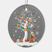 Guinea Weihnachten auf Winterbaumziege Lover Paj Keramik Ornament (Links)
