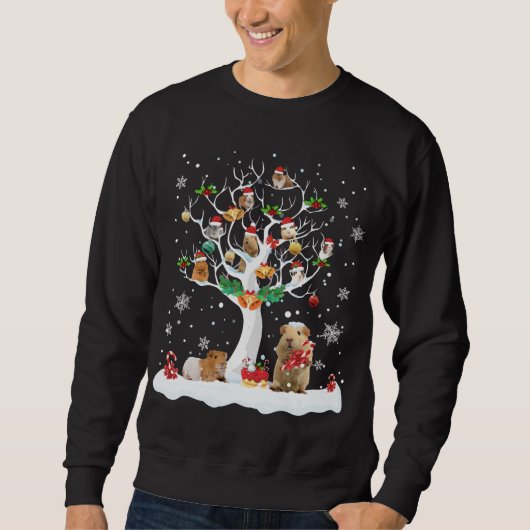 Guinea Weihnachten auf Winterbaumziege Lover Paj Sweatshirt (Vorderseite)