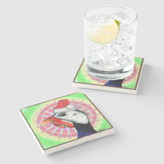 Guinea Weihnachten! Steinuntersetzer (Seitenansicht)