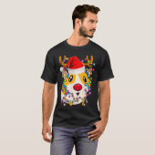 Guinea Weihnachts-Rentier Weihnachtsbeleuchtung Pa T-Shirt (Vorne ganz)