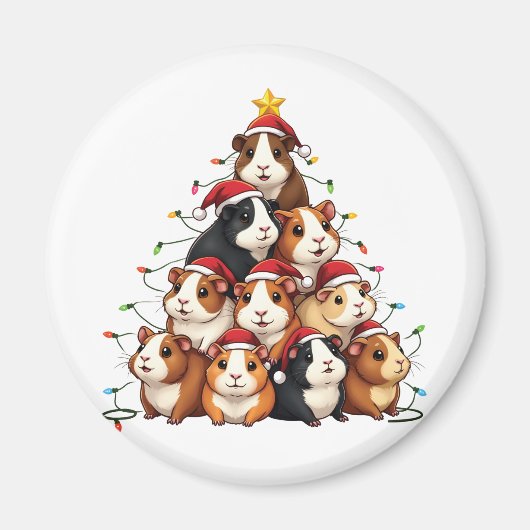 Guinea Weihnachtsbaum Frohe Weihnachten Weihnachte Magnet (Vorne)