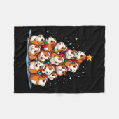 Guinea Weihnachtsbaum Funny Cavy Urlaub Fleecedecke (Vorderseite (Horizontal))